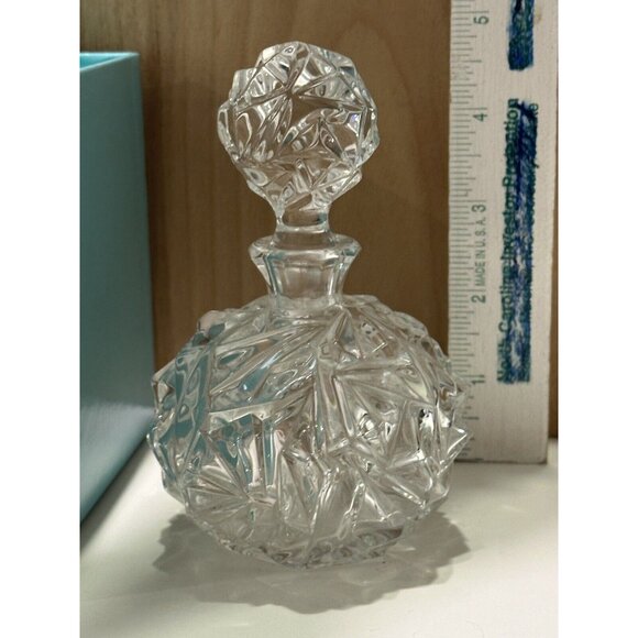 Tiffany & Co. Rock Cut Crystal Perfume Bottle Empty With Box - Picture 4 of 10